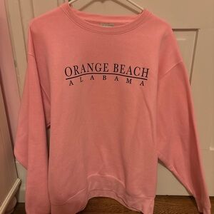 Pacific & Co. Pink Sweatshirt with Orange Beach Print
